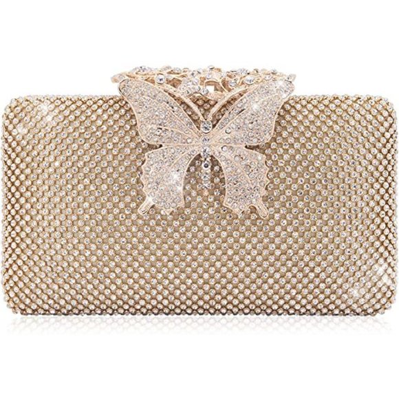 Sparkling Bling Things Handbags - NEW Sparkling Bling Swarovski Crystal Rhinestone Clutch Butterfly Purse …
